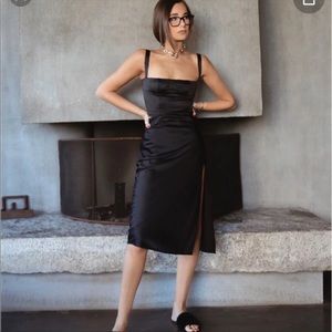 Danielle Bernstein Black Slip Skirt